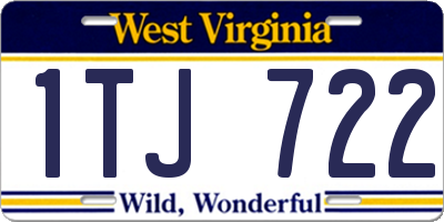 WV license plate 1TJ722