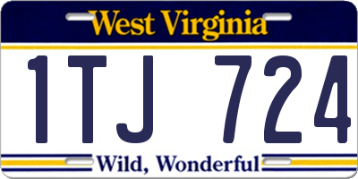 WV license plate 1TJ724