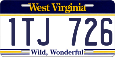 WV license plate 1TJ726