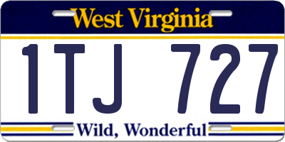 WV license plate 1TJ727