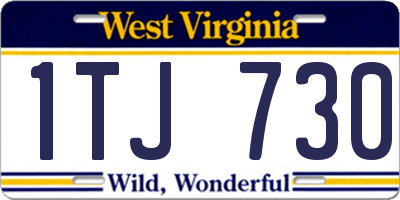 WV license plate 1TJ730