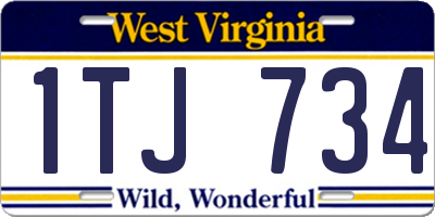 WV license plate 1TJ734