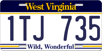 WV license plate 1TJ735
