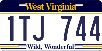 WV license plate 1TJ744