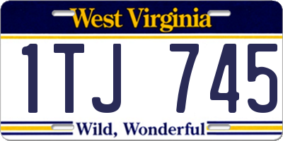 WV license plate 1TJ745