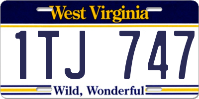 WV license plate 1TJ747