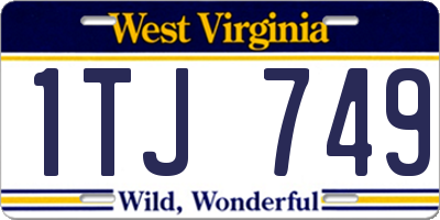 WV license plate 1TJ749