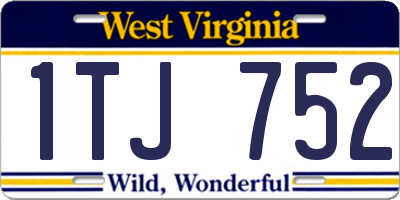 WV license plate 1TJ752