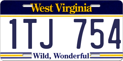 WV license plate 1TJ754