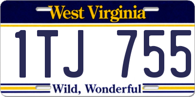 WV license plate 1TJ755