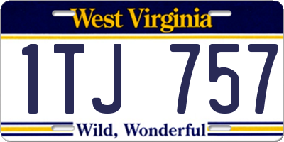 WV license plate 1TJ757