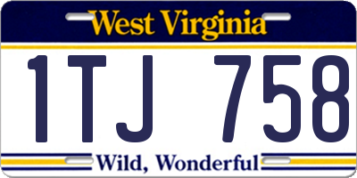 WV license plate 1TJ758