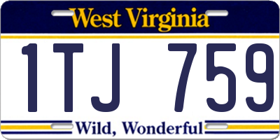 WV license plate 1TJ759
