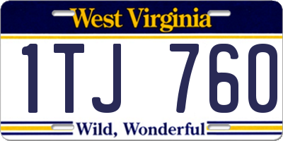 WV license plate 1TJ760