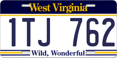 WV license plate 1TJ762