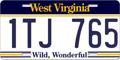 WV license plate 1TJ765
