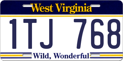 WV license plate 1TJ768