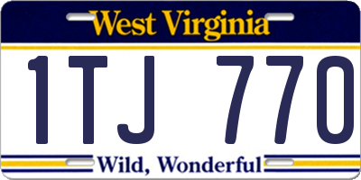 WV license plate 1TJ770