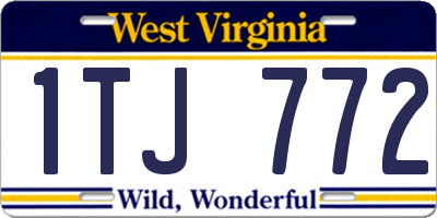 WV license plate 1TJ772