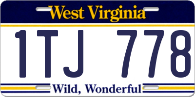WV license plate 1TJ778