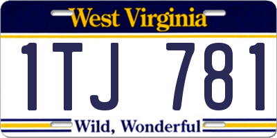 WV license plate 1TJ781
