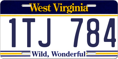 WV license plate 1TJ784