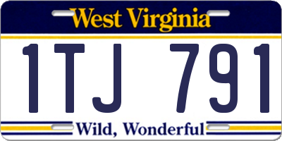 WV license plate 1TJ791