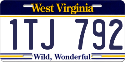 WV license plate 1TJ792