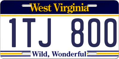 WV license plate 1TJ800