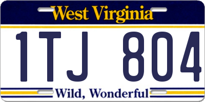 WV license plate 1TJ804