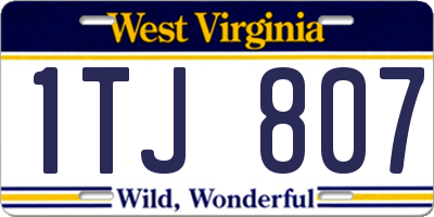 WV license plate 1TJ807
