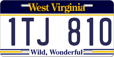 WV license plate 1TJ810