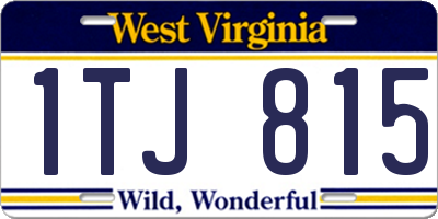 WV license plate 1TJ815