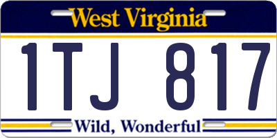 WV license plate 1TJ817