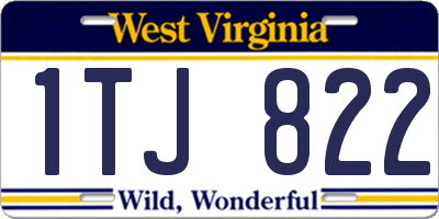 WV license plate 1TJ822