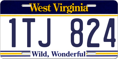 WV license plate 1TJ824