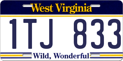 WV license plate 1TJ833