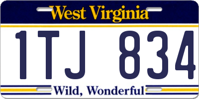 WV license plate 1TJ834