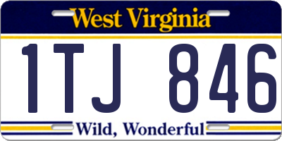 WV license plate 1TJ846
