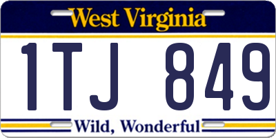 WV license plate 1TJ849
