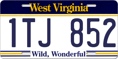 WV license plate 1TJ852