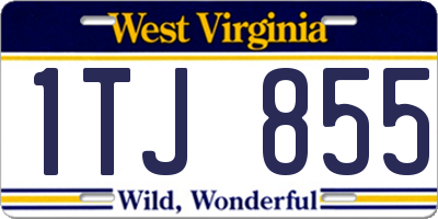 WV license plate 1TJ855