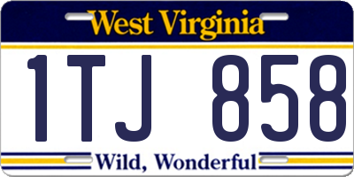 WV license plate 1TJ858