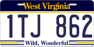 WV license plate 1TJ862