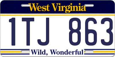 WV license plate 1TJ863