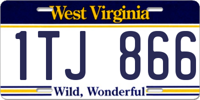 WV license plate 1TJ866