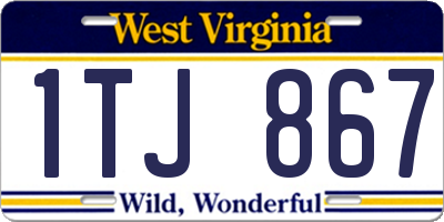 WV license plate 1TJ867