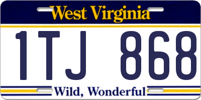 WV license plate 1TJ868