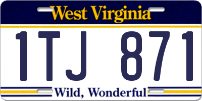 WV license plate 1TJ871