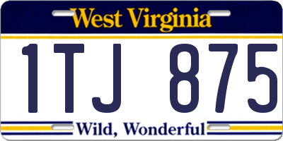 WV license plate 1TJ875